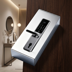 Cerradura Inteligente para Puerta con Teclado Digital y Manija Metálica Plateada, Empaque en Caja Rígida Rectangular - Product Image 3