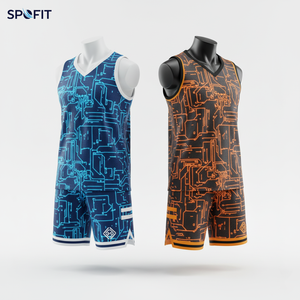 ชุดเสื้อบาสเก็ตบอล SPOFIT ลายพิมพ์เรขาคณิต คอวี แขนกุด ระบายเหงื่อ แห้งเร็ว สำหรับผู้ใหญ่ ใส่ได้ทั้งชายและหญิง - Product Image 4