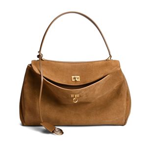 Bolso de Mano de Cuero Genuino para Mujer, Estilo Moderno, Color Marrón Gamuza, con Cierre de Cremallera, Resistente al Agua, Ecológico, para Otoño e Invierno - Product Image 1