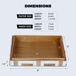 Boîte à bijoux artisanale en bois avec incrustations en os, étui de rangement rectangulaire avec couvercle pour colliers et souvenirs - Product Image 2