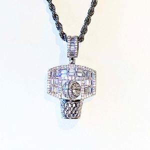 Joyería Hip Hop, Plata de Ley 925, Chapado en Oro, Diamantes de Imitación, Colgante de Baloncesto Hip Hop para Hombre - Product Image 4