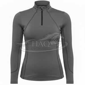 Chemise d'équitation respirante en mesh pour femme, sous-vêtement d'équitation à manches longues, haut d'entraînement d'été, logo personnalisé - Product Image 1
