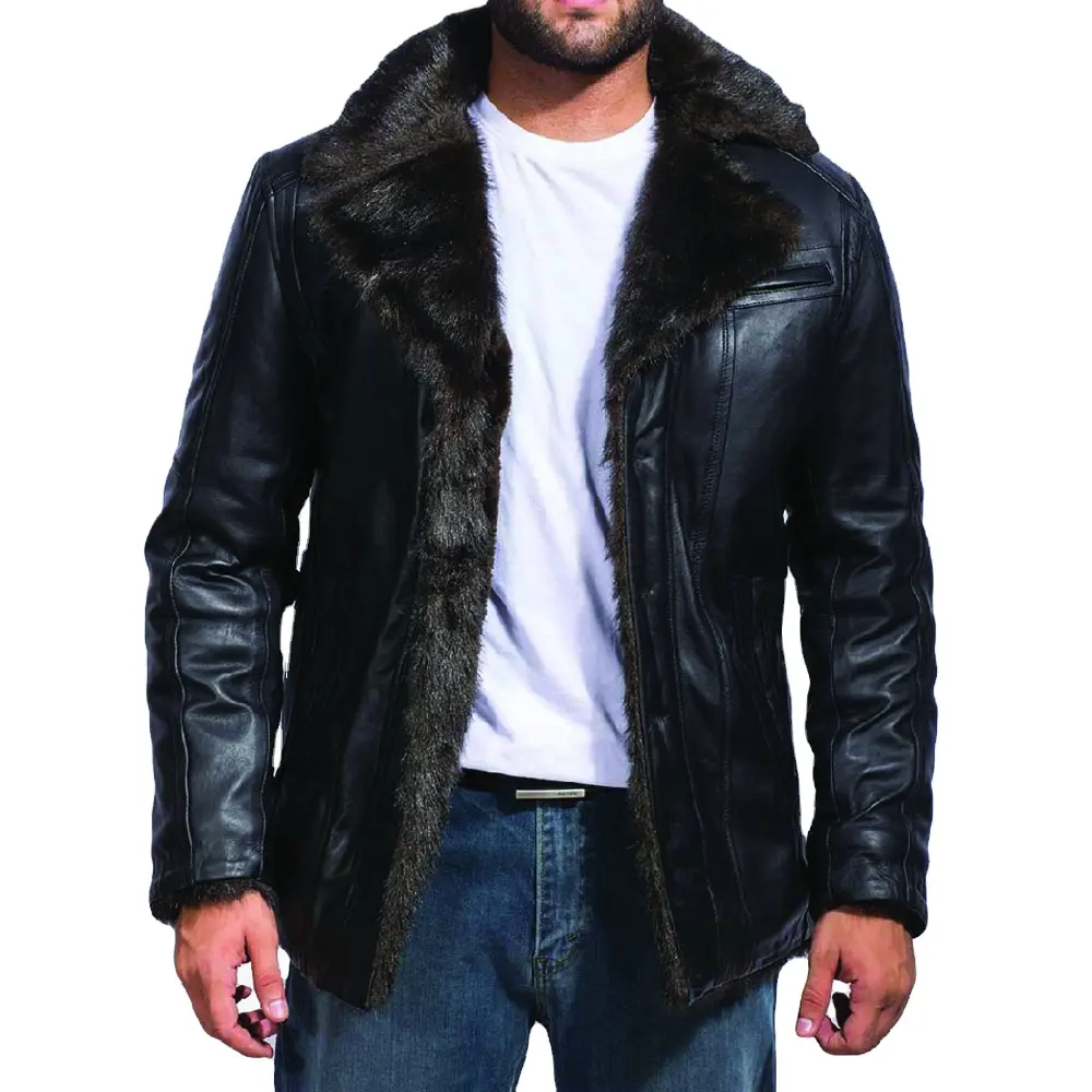 Men's Real Leather Jacket / Men Motorcycle winter coat / Men Warm Genuine Leather Jackets