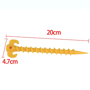 Camping Tent Stake <b>Plastic</b> Spiral Peg Yellow/Black 20cmL X 4.7cmW RAPITECH - Product Image 5