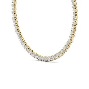 Collier tennis de luxe quotidien en diamant de laboratoire, collier en diamant taille poire, chaîne tennis en diamant en or jaune - Product Image 1