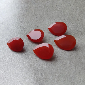 Ónix Rojo Natural, Corte Facetado en Forma de Pera, Calibrado, Piedra Preciosa Natural Suelta al por Mayor - Product Image 4
