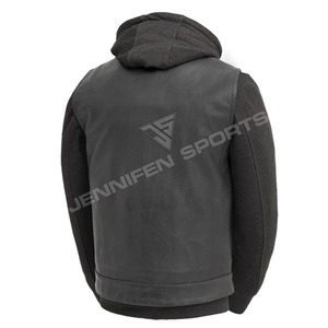 Gilet en cuir pour homme sur mesure, tendance, avec capuche, pour moto – Achetez un gilet en cuir pour moto - Product Image 6