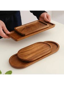 Bandeja rectangular de madera de mango premium, ideal para servir bocadillos, desayuno, almuerzo, té, café, decoración moderna para la cocina. - Product Image 6