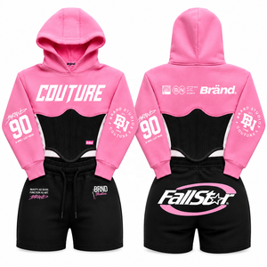 Conjunto de Sudadera con Capucha y Pantalones de Peso Medio, Unisex, Estilo Urbano, Cierre Completo, Corte Regular, Invierno, 100% Algodón, Felpa - Product Image 5
