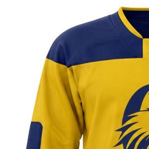 Maillot de hockey sur glace jaune et bleu marine à manches longues, uniforme d'équipe léger et respirant, chemise de hockey professionnelle pour hommes et femmes - Product Image 6