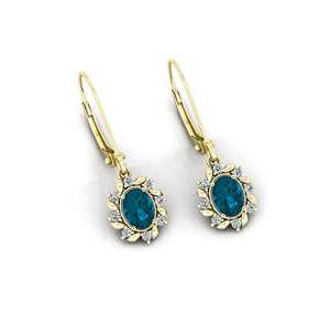 Pendientes Colgantes de Topacio Azul Londres, Plata de Ley 925, Chapados en Oro Rosa de 14K, Joyería para Mujer, Regalo para Fiesta - Product Image 2