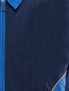 Custom <b>Men's</b> Color Block Nylon Track Jacket Vintage Panel Turn Down Collar Streetwear Zip Up Sports <b>Coat</b> - Product Image 4