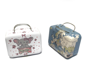 Caja Metálica Vintage con Mapa del Mundo, 76x56x36mm, Mini Maleta de Metal con Asa para Regalos, Impresión Personalizada - Product Image 4