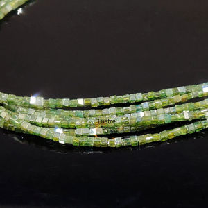 ลูกปัดเพชรธรรมชาติทรงลูกบาศก์เหลี่ยมเพชรพลอย ขนาด 14 นิ้ว แบบร้อยเป็นเส้น ของแท้ ขายส่งจากโรงงาน - Product Image 1