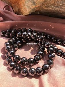 Magnifiques perles facettées 10,50 mm en moissanite noire pour la création de bijoux - Product Image 3