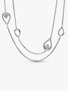 Luxury Double Layer Teardrop <b>Pendant</b> Necklace with 18K <b>Solid</b> <b>Gold</b> Link Chain Elegant Minimalist Wedding Women's Jewelry - Product Image 3