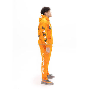 Ensemble deux pièces personnalisable en coton épais à capuche pour homme, survêtement d'hiver en polaire avec logo, grandes tailles, style streetwear - Product Image 3
