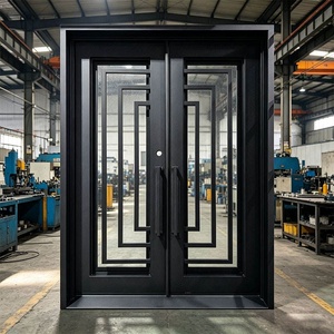 Royal Luxury Hand-forged Iron Entry Doors Rust-Resistant Easy Assembly Arched Design Modern Style <b>Swing</b> Opening - Product Image 3