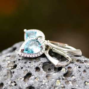 Boucles d'oreilles Topaze Bleu Ciel Vintage en Argent Sterling, Pierre de Naissance de Décembre, Bijou Élégant, Cadeau pour Femme, Charme pour Mariage et Fête - Product Image 2
