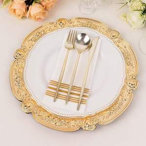 Plato de Presentación Premium con Borde Dorado, Elegante Plato Base para Cena, Decoración de Mesa para Bodas, Eventos y Restaurantes - Product Image 2