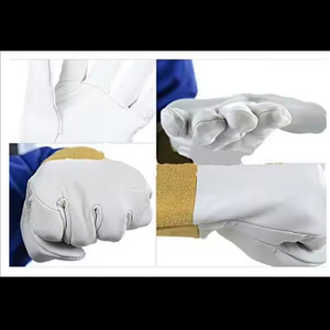 Gants de soudage légers en cuir de vachette marron doublés de polaire, flexibles et résistants à la chaleur, gants de soudage personnalisés - Product Image 5