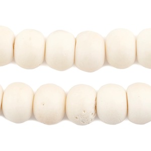 Cuentas de Hueso Blanco de Doble Longitud, Hilo Decorativo de Cuentas de Hueso Natural, Cuentas de Comercio del Kenia, Cuentas Redondas, Cuentas de Hueso Gigantes - Product Image 6