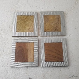 Ensemble de sous-verres en bois pour la décoration de table de restaurant, sets de table et tapis, collection de vente au détail, décoration en bois, salle à manger, naturel - Product Image 2