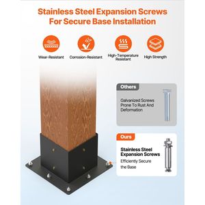 Kit 4 Pezzi Staffe Angolari a 4 Vie per Carichi Pesanti, Base per Pali Fai-da-te per Lavori in Legno, Facile Installazione, Staffa per Pergola per Tettoie, Gazebo, Pergole 6 X - Product Image 4