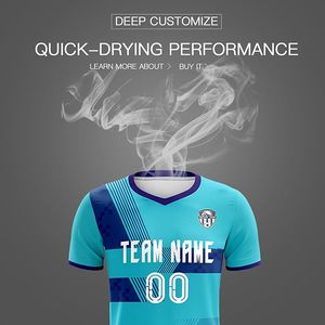 Customizable Soccer Jersey Set Sublimated Print Moisture Wicking Unisex Adult Short Sleeve V-Neck Team Name Front OEM Service - Product Image 4