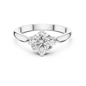 Anillo de Compromiso de Moissanita con Corte Redondo, Plata de Ley 925, Anillo de Boda Clásico Solitario para Mujer - Product Image 1