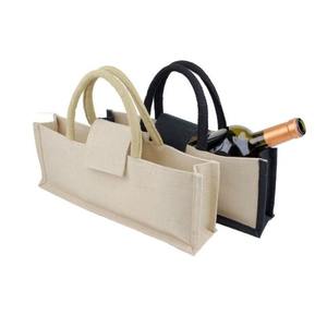 Oferta increíble en bolsas de vino de yute personalizables con asa para regalo a un precio exclusivo de un mayorista indio genuino. - Product Image 1