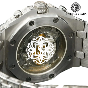 Reloj de Acero Inoxidable con Incrustaciones de Moissanita de Primera Calidad, Accesorio de Joyería Hip Hop para Conciertos, Fiestas y Eventos de Alfombra Roja - Product Image 4