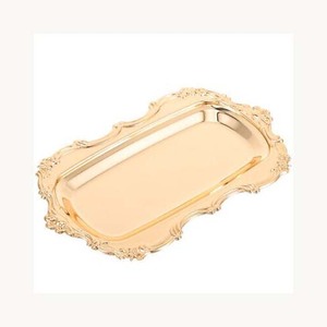Set Of Three Aluminum Food Serving <b>Tray</b> Premium Quality Stylish Home Hotel Banquet Dessert Snack Display <b>Tray</b> - Product Image 3