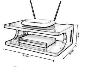 ขาตั้งกล่องรับสัญญาณ |   ที่วางเราเตอร์ไวไฟ ชั้นวางติดผนังไม้ |   ขาตั้งกล่องรับสัญญาณสำหรับบ้าน |   ที่ยึดเราเตอร์ Wi-Fi ติดผนัง ดีไซน์ทันสมัย - Product Image 2