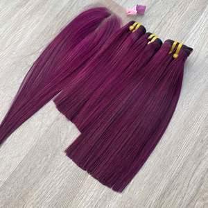 Extensiones de Cabello Vietnamitas, Trama Doble, 100g, Cabello de Alta Calidad para Tejido, Color Morado - Product Image 3