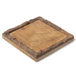 Sous-verres carrés en bois faits à la main, design moderne, finition bois naturel, antidérapants, Curio Craft, diamètre 10 cm, épaisseur 12 mm - Product Image 5