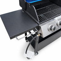 Chariot de barbecue d'extérieur haut de gamme au charbon de bois avec grande surface de cuisson pour le camping, le jardin et les événements