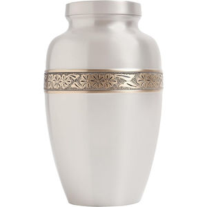 Silver and Gold Cross Metal Cremation <b>Urn</b> for Adult Ashes Religious Memorial <b>Jar</b> with Secure Lid Classic Funeral Keepsake <b>Urn</b> - Product Image 5