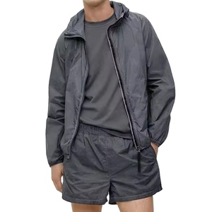 Léger imperméable personnalisé Nylon coupe-vent court ensemble fermeture éclair Jogging ensembles de course pour hommes 2026 - Product Image 1