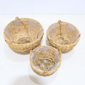 Hot Sales Tapered Water Hyacinth Metal Hanging <b>Plant</b> <b>Basket</b> with Waterproof Liner - Product Image 5