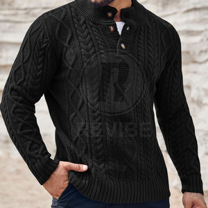 Pull en tricot simple, chaud et respirant avec logo frontal, texture douce, style décontracté, idéal pour l'hiver au quotidien - Product Image 3