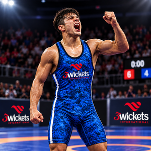 Custom Blue <b>Wrestling</b> <b>Singlet</b> <b>Men</b> Sublimated Uniform Quick Dry Breathable Stretch Team Wear Polyester/Cotton 300g Custom Logo - Product Image 5