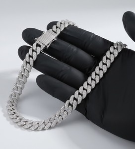 Collar de Lujo con Cadena Cubana de Diamantes Cultivados en Laboratorio, Estilo Hip Hop para Hombre, Platino 950, Certificado IGI - Product Image 1
