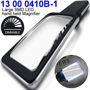 4X Rectangular Handheld Magnifier with 10 Dimmable switch <b>SMD</b> <b>LED</b> light - Product Image 3