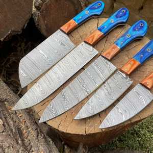 Custom Handmade <b>Knife</b> <b>Set</b> Durable Damascus Steel Blades High Quality Kitchen Tasks Chef <b>Knife</b> <b>Set</b> Available At Wholesale Rate - Product Image 3