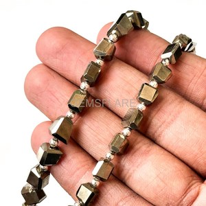 Piedras Preciosas de Pirita Dorada Facetadas, Cuentas Sueltas de Pirita en Forma de Pepitas, Cuentas de Cristal de 5x7-6x8MM para Fabricación de Joyería al por Mayor - Product Image 6