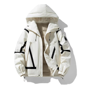 Doudoune matelassée respirante en tricot pour homme, col montant, fermeture éclair, logo personnalisé, vêtement d'extérieur décontracté pour l'hiver 100% - Product Image 2