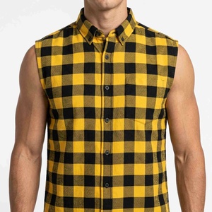 Chemise en flanelle à carreaux sans manches pour homme, col boutonné, qualité professionnelle, impression personnalisée, style décontracté, idéale pour l'automne - Product Image 4