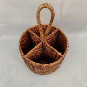 Porta Cubiertos de Mimbre Hecho a Mano, Organizador de Mesa de Mimbre Natural para Cucharas y Tenedores, Decoración para Cocina, Comedor y Hogar - Product Image 6