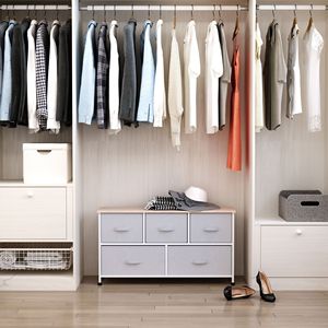 Cassettiera Contemporanea in Metallo da 40L con 5 Cassetti e Contenitori in Tessuto per Camera da Letto/Soggiorno - Product Image 2